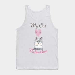 My cat is my Valentine Tank Top